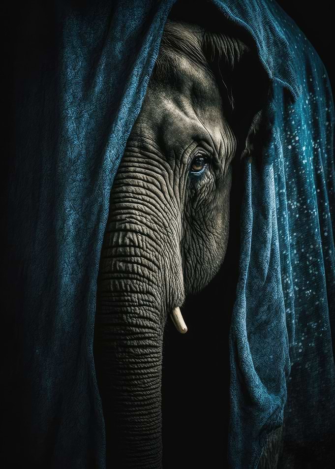 Elephant is hiding