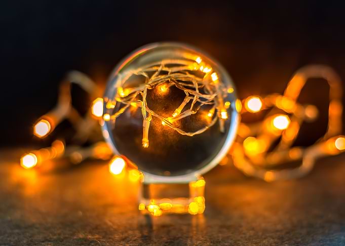 GLASS BALL WITH LIGHTS