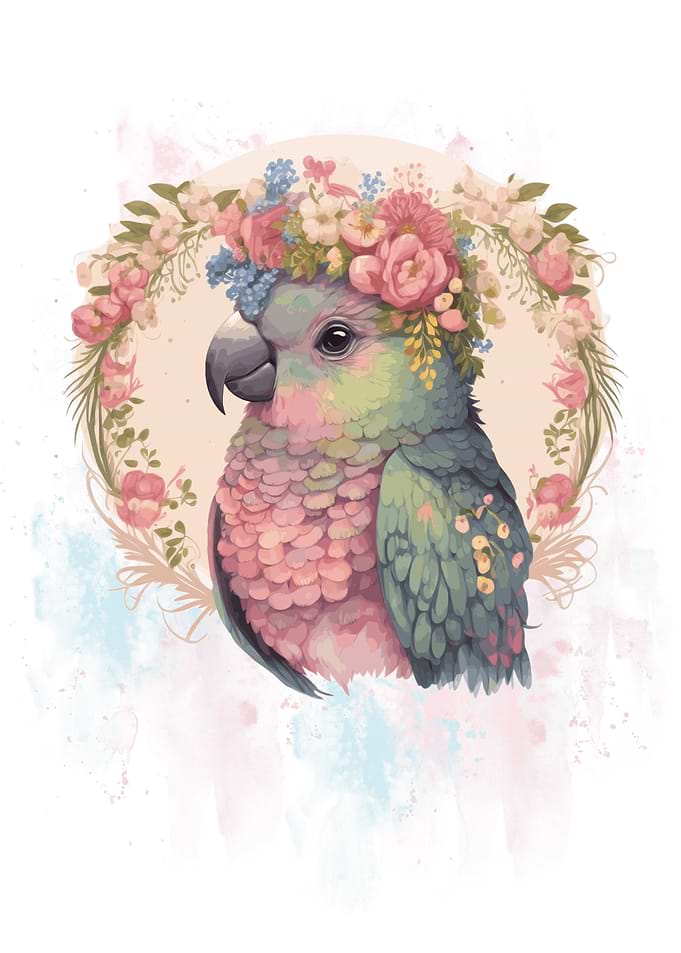 Cute Pious Bird Painting