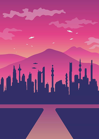 Mountains and Buildings