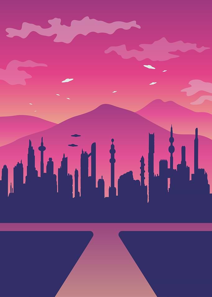 Mountains and Buildings