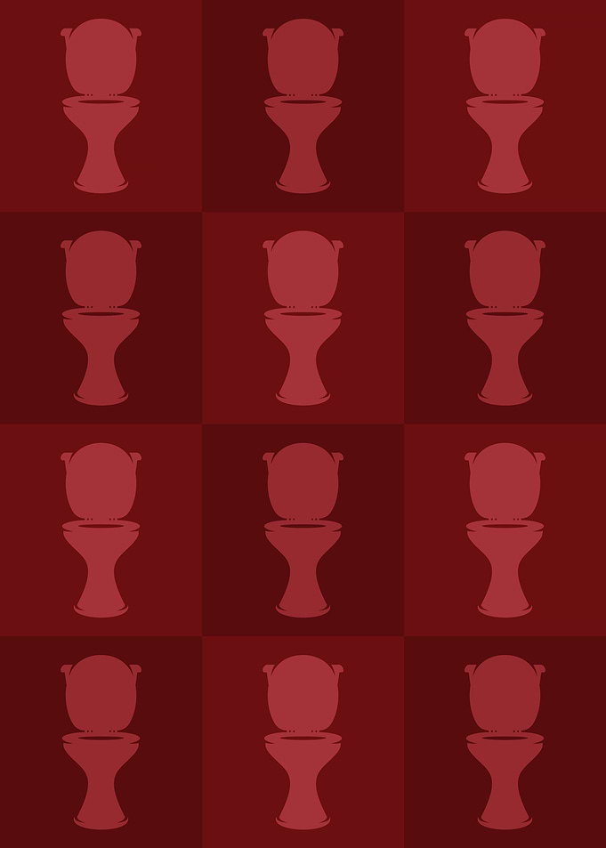 Toilet Icons Pop Art Red