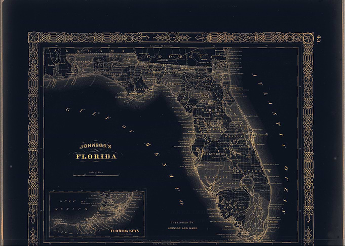 Florida USA vintage map