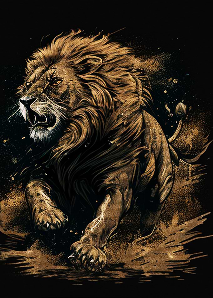 Painting art Lion