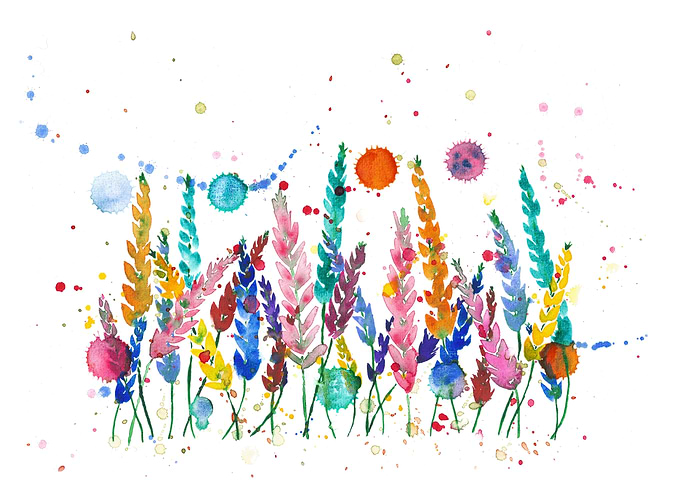 Watercolor Garden 1