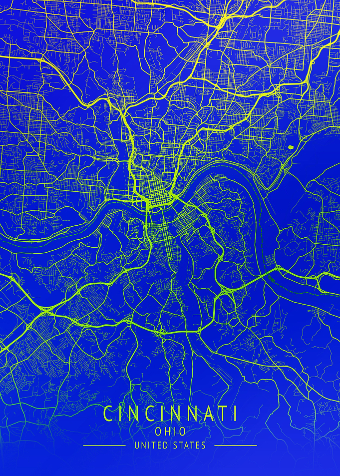 Cincinnati USA City Map