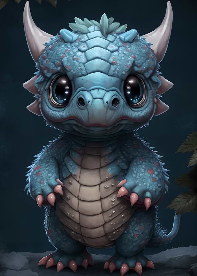 Blue tiny dragon