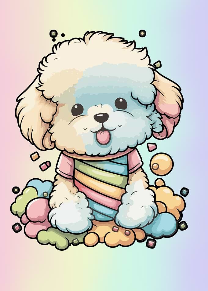 Cute dog chibi style