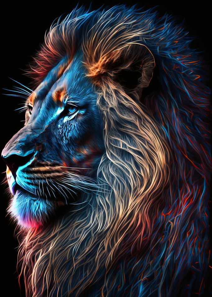 neon lion