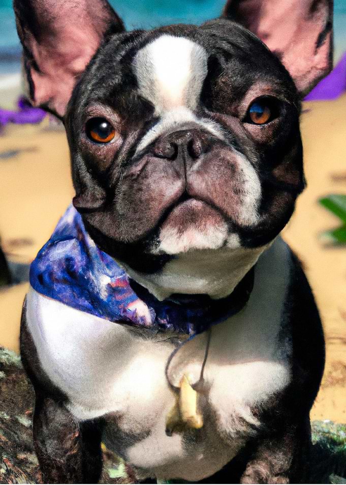 Frenchies in Paradise Art