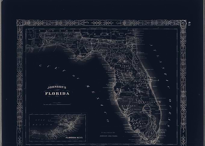 Florida USA vintage map