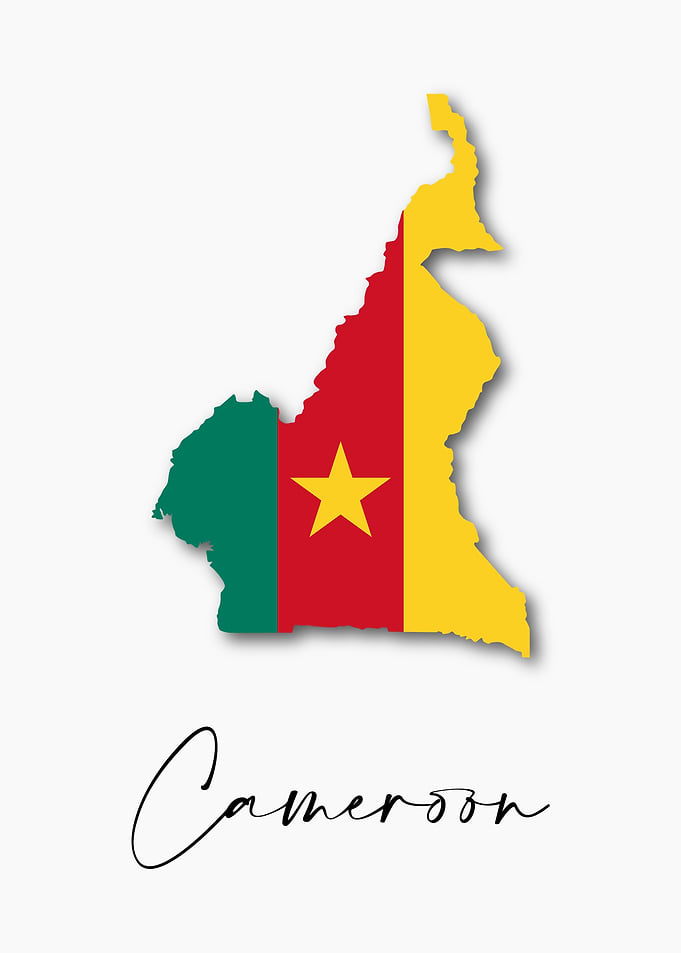 Cameroon Country Map Flag