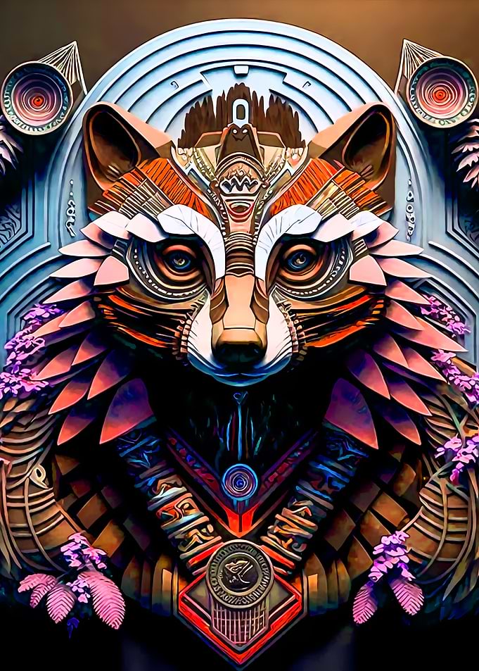 Raccoon Abstract