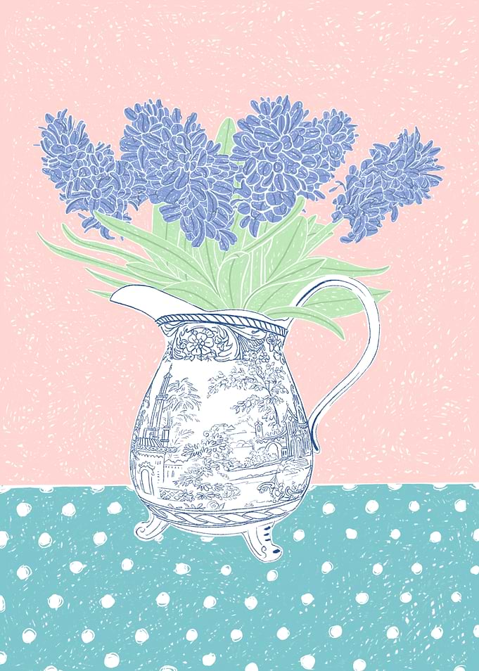 Jug Of Hyacinth Flowers