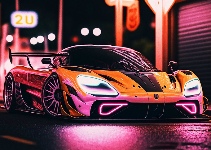 Yellow Car Racing
