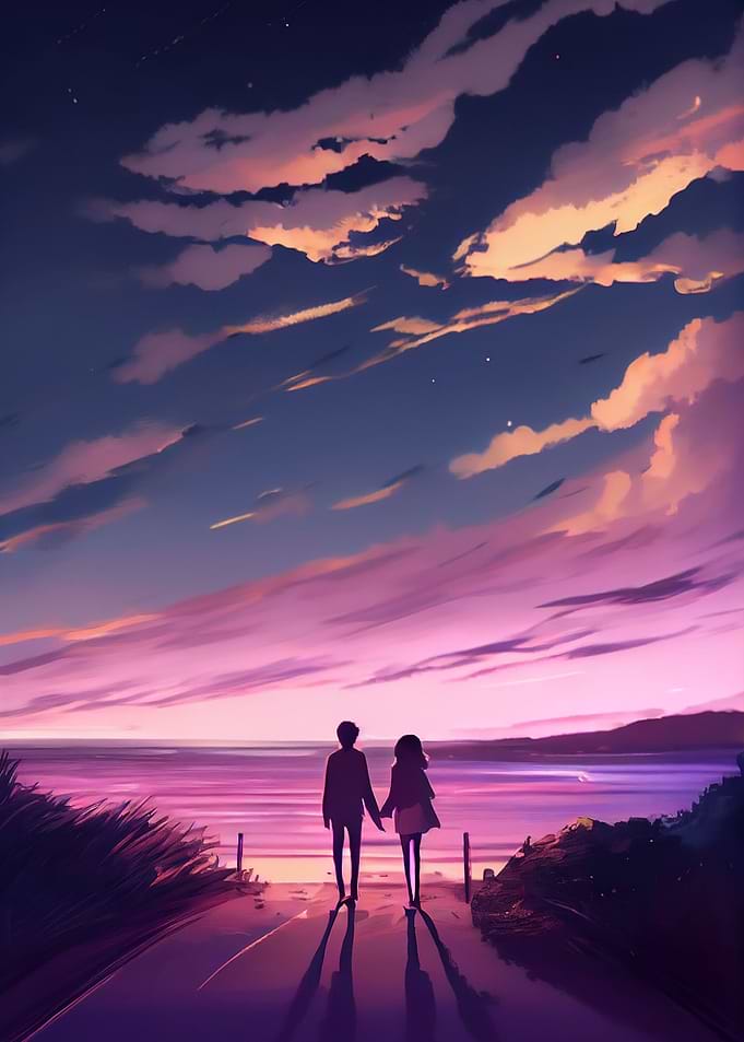 Couple holding hands