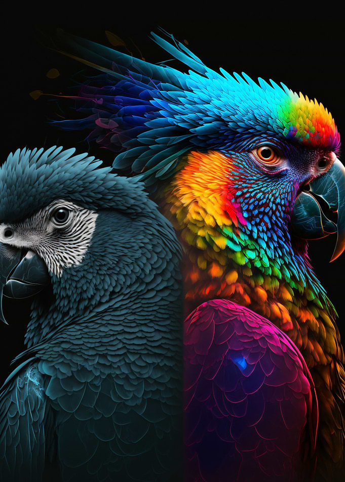neon parrot