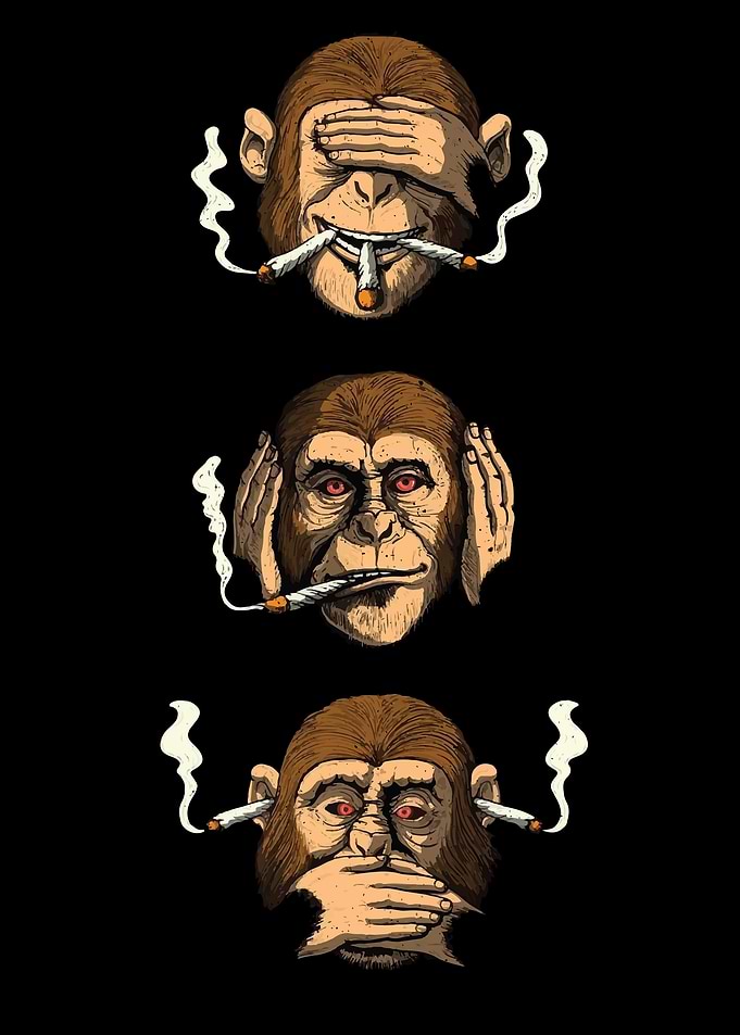Smoking monkey see hear