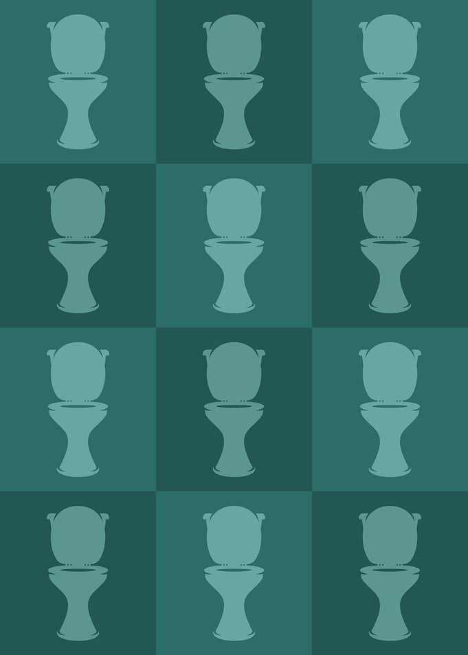Toilet Icons Pop Art Teal