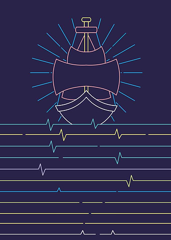 SAILING SHIP LINE ART