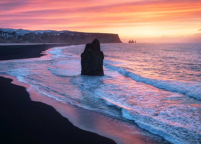 Burning Sunrise in Iceland
