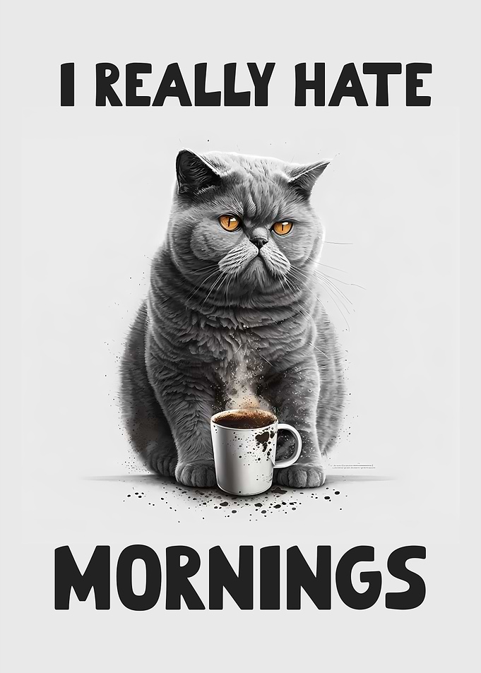 I Really Hate Mornings Cat