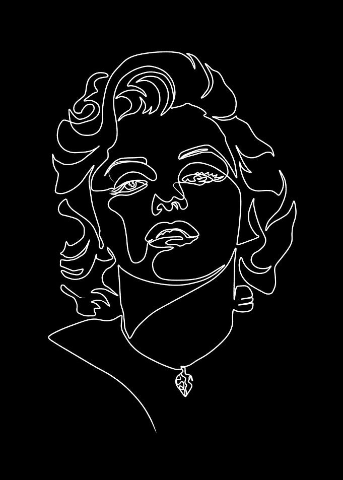 Beautiful woman blackwhite