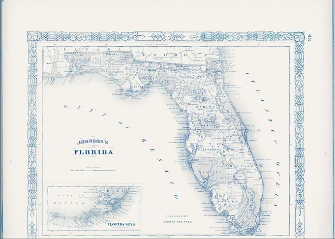 Florida USA vintage map