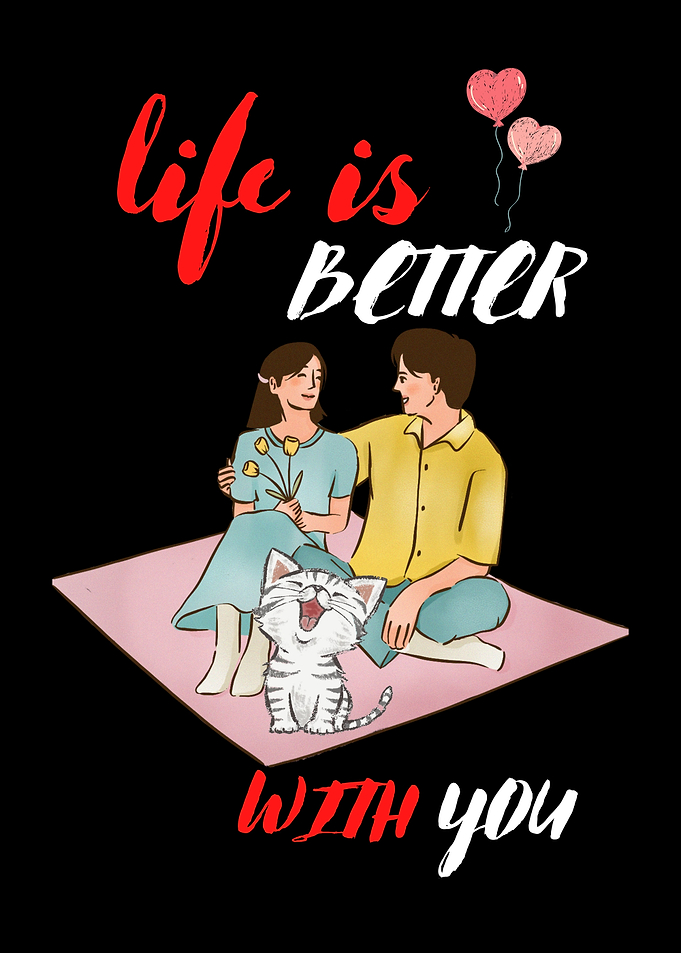 valentine day and cat