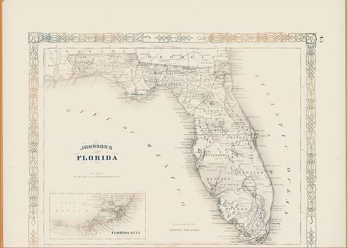 Florida USA vintage map