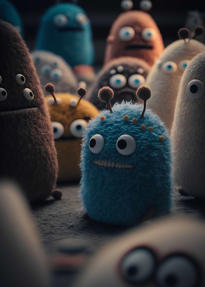 Gang of furry monster