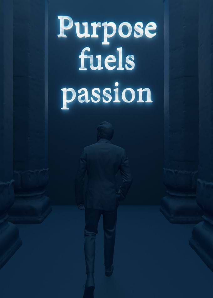 Purpose Blue 3D Quote