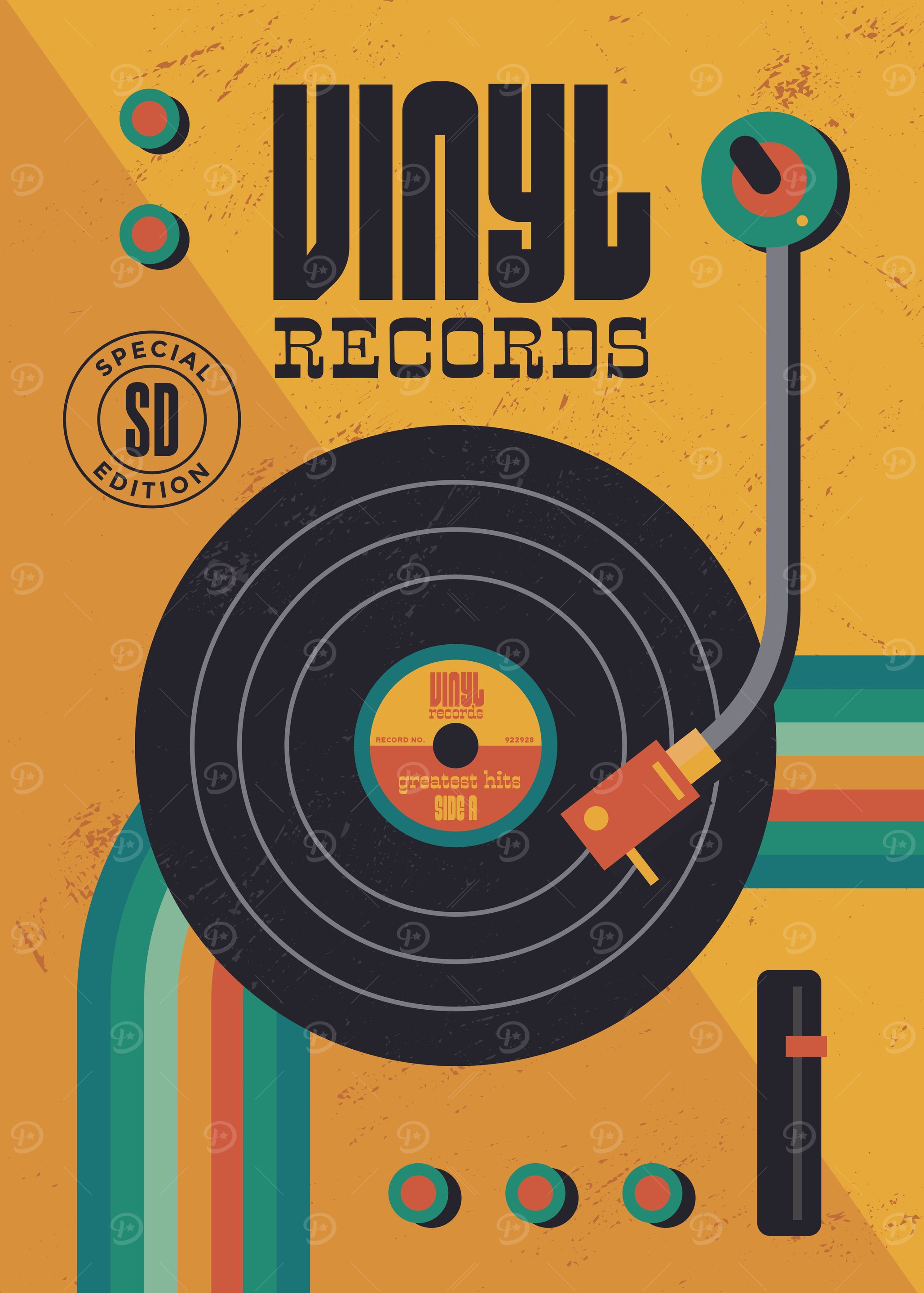 80s Retro Music Vinyl