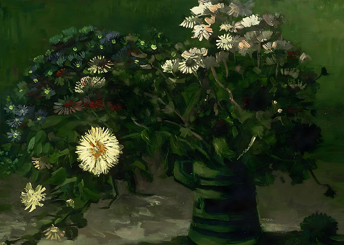 Vase with Daisies