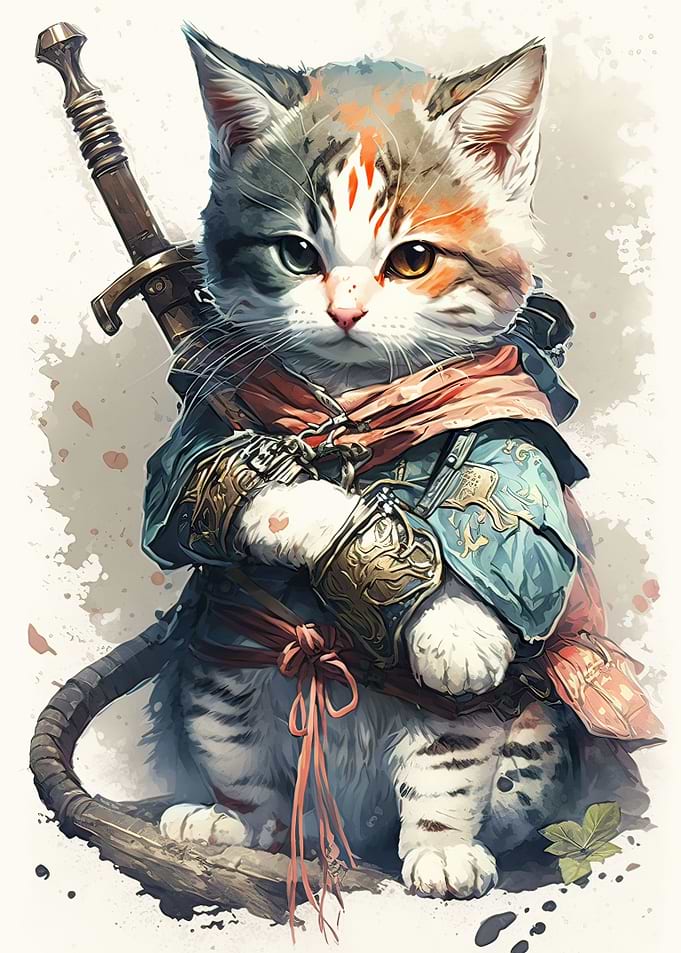 baby cat samurai