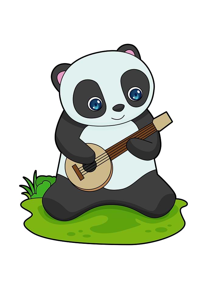 Panda Musician Guitar