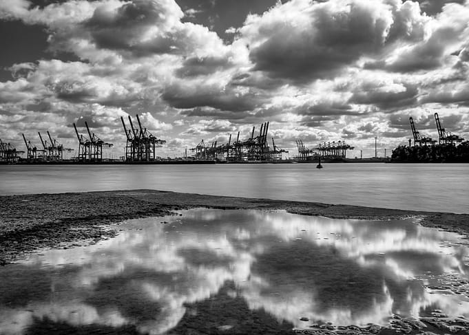 Hamburg Clouds + Cranes