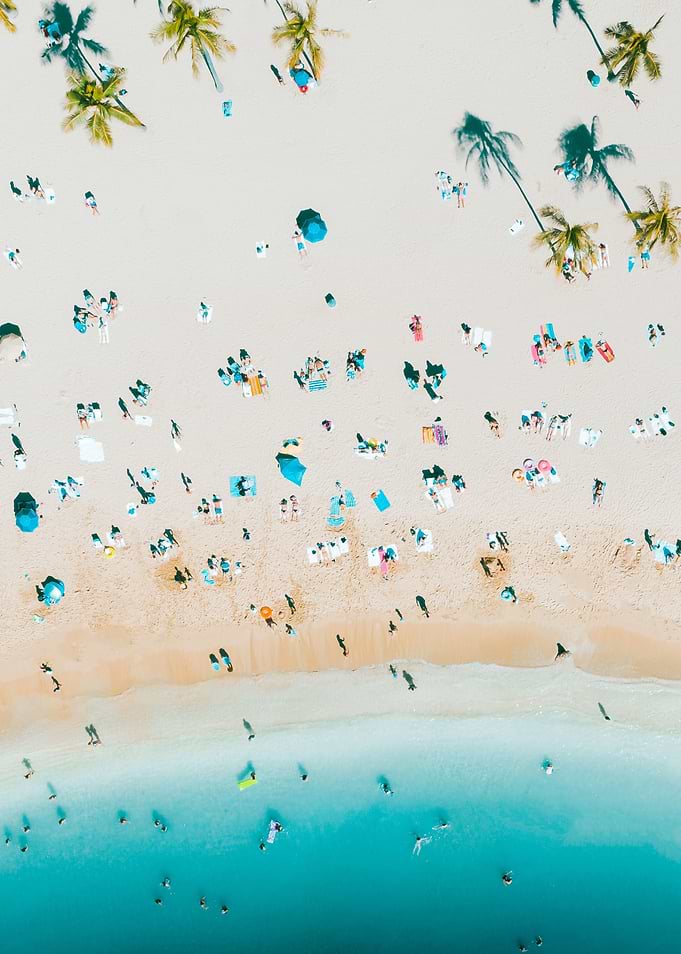 Colorful beach from above
