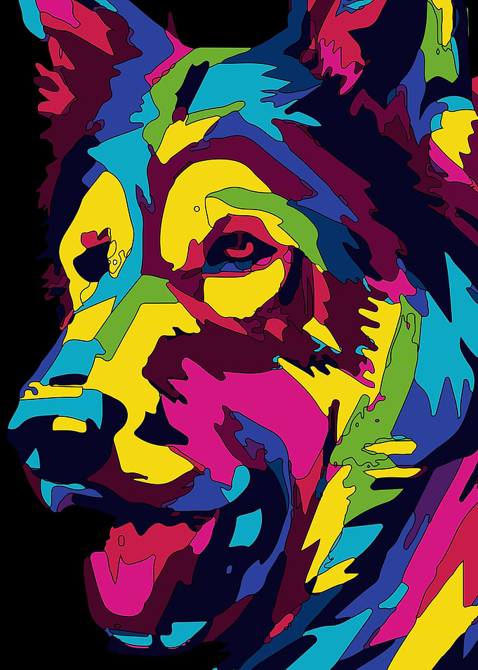 Dog 2 Portrait WPAP Style