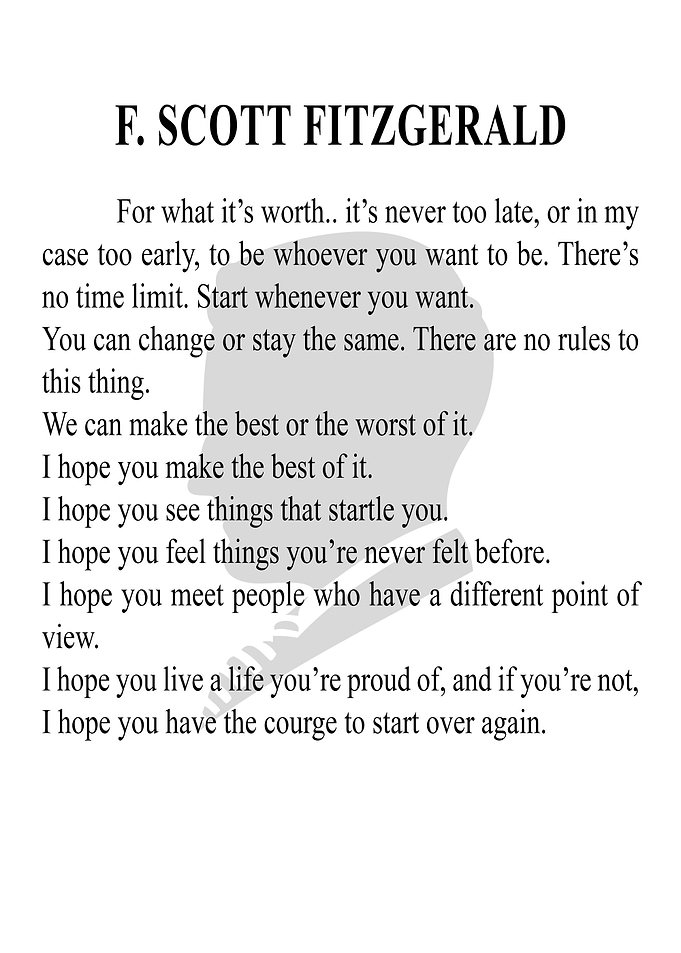 F Scott Fitzgerald Quote