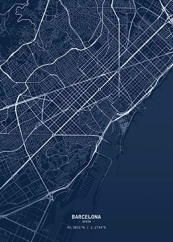 Barcelona Blueprint Map