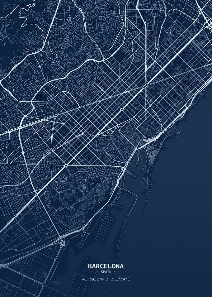 Barcelona Blueprint Map