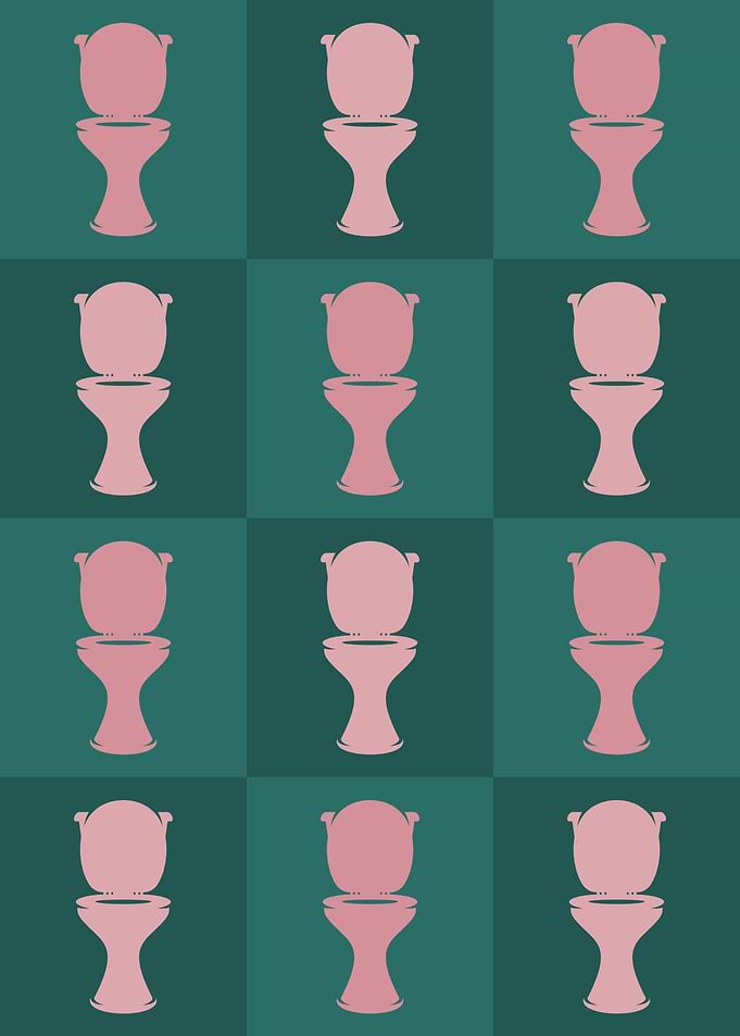 Toilet Icons Pop Art Teal
