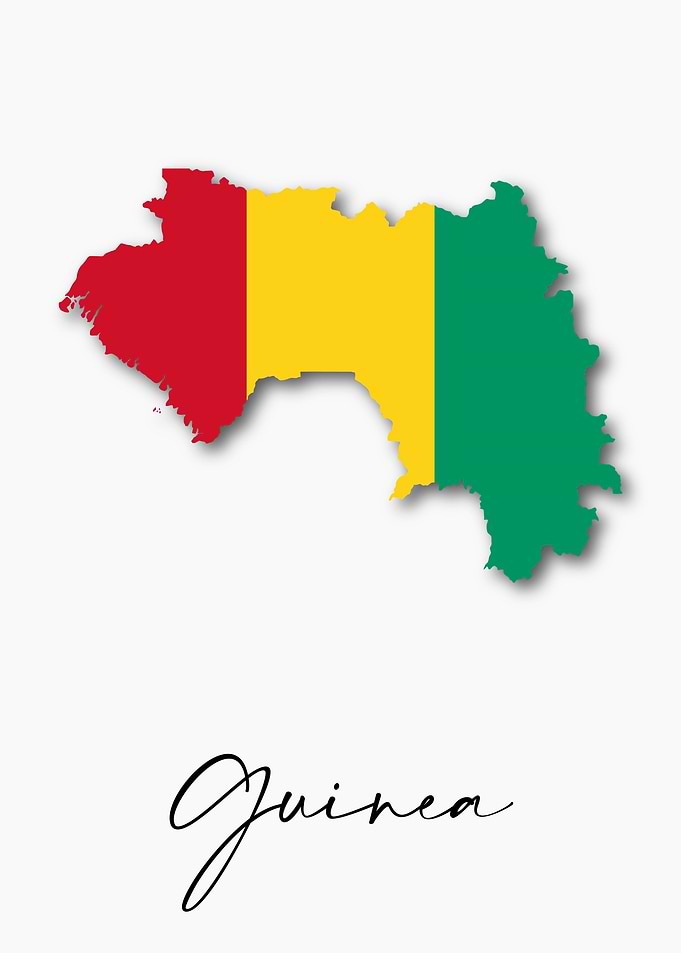 Guinea Country Map Flag