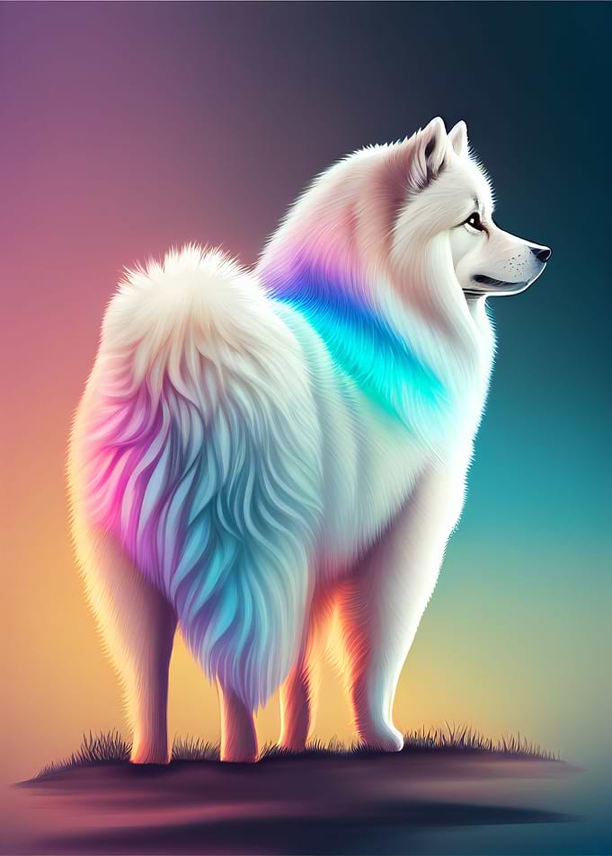 A beautiful Samoyed dog