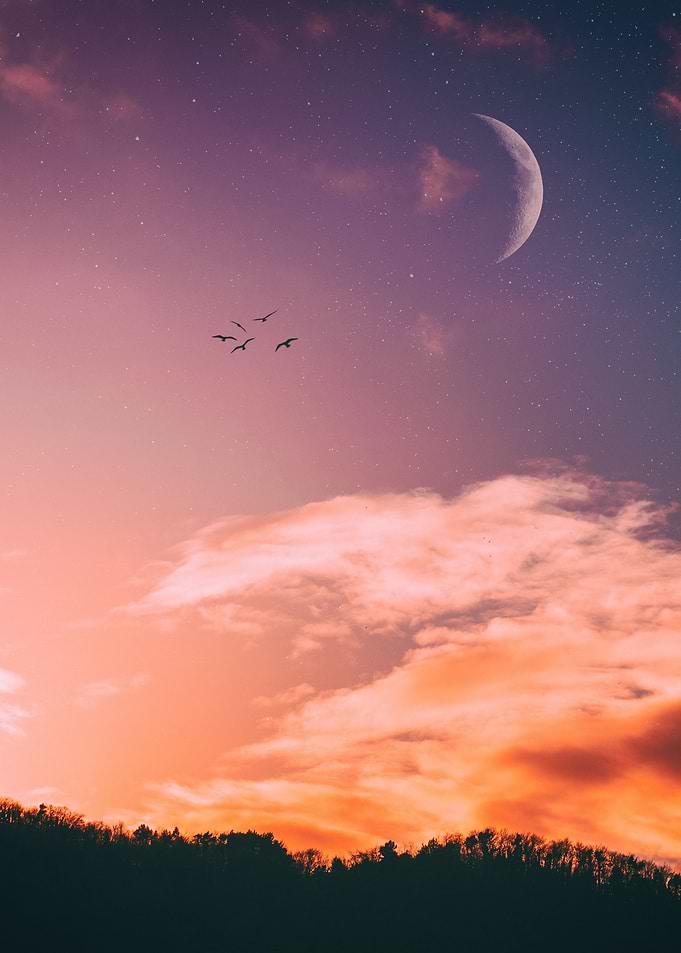 Moon and clouds