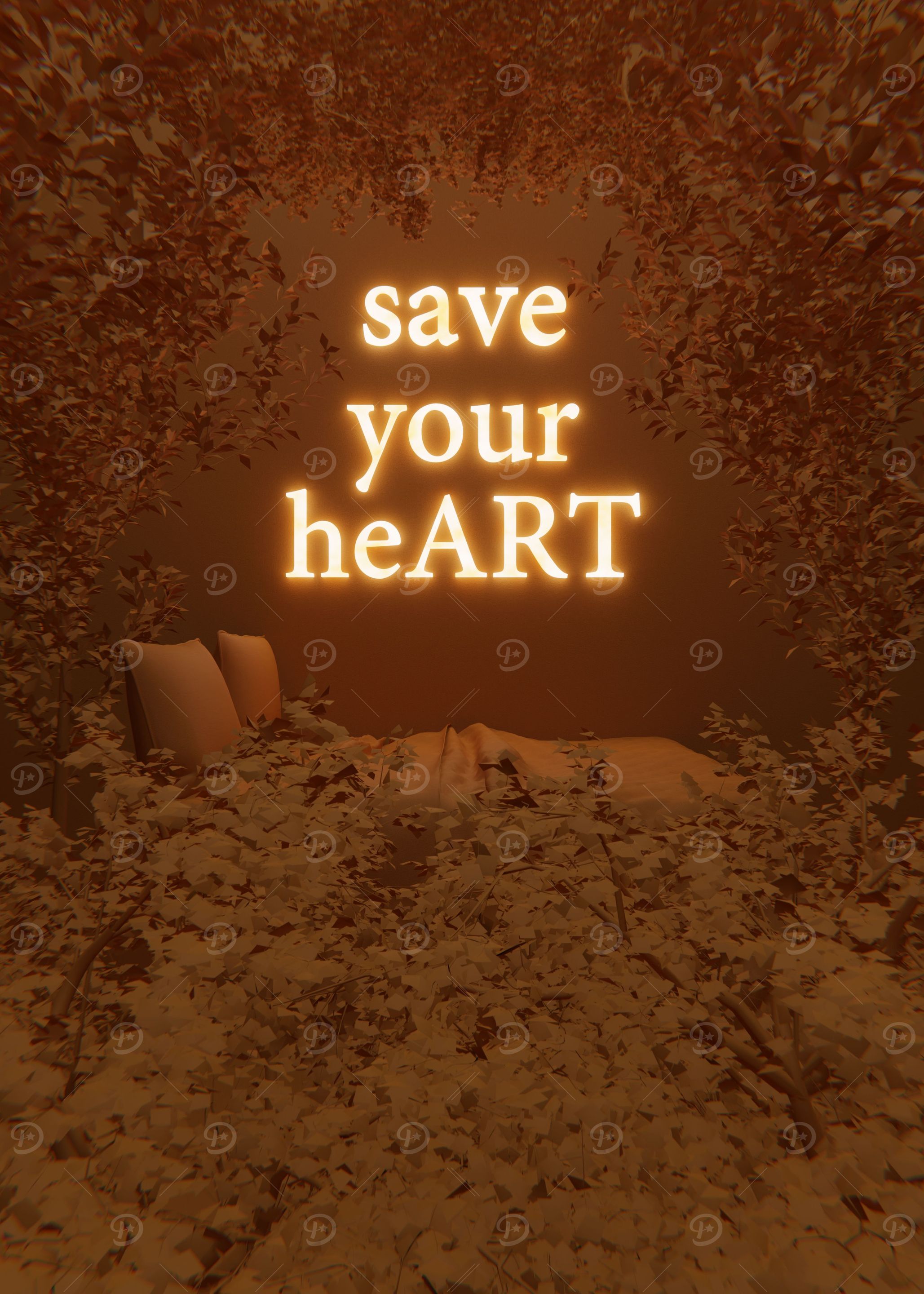 heART Brown 3D Quote