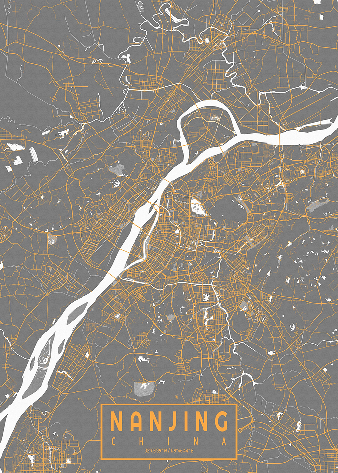 Nanjing City Map Bauhaus