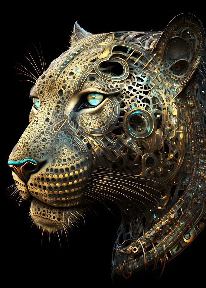 Leopard Golden Art Deco
