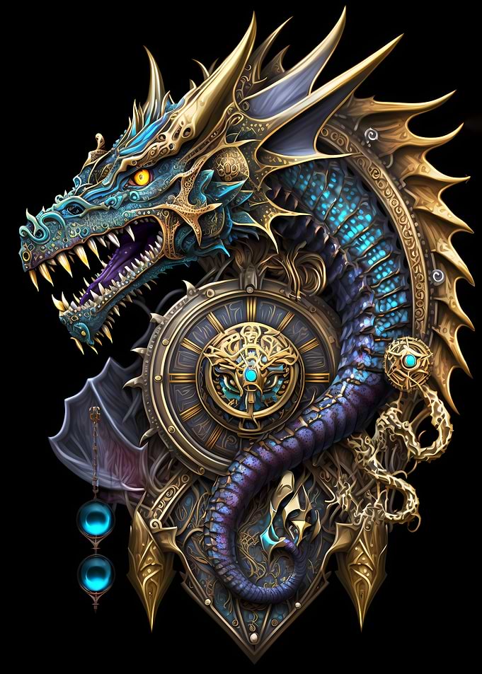 Mystical Golden Dragon